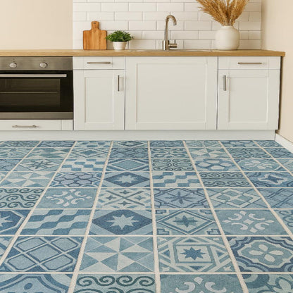 Azulejos azules - adhesivo